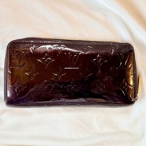 Louis Vuitton Vernis Zippy Wallet Burgundy Patent Leather